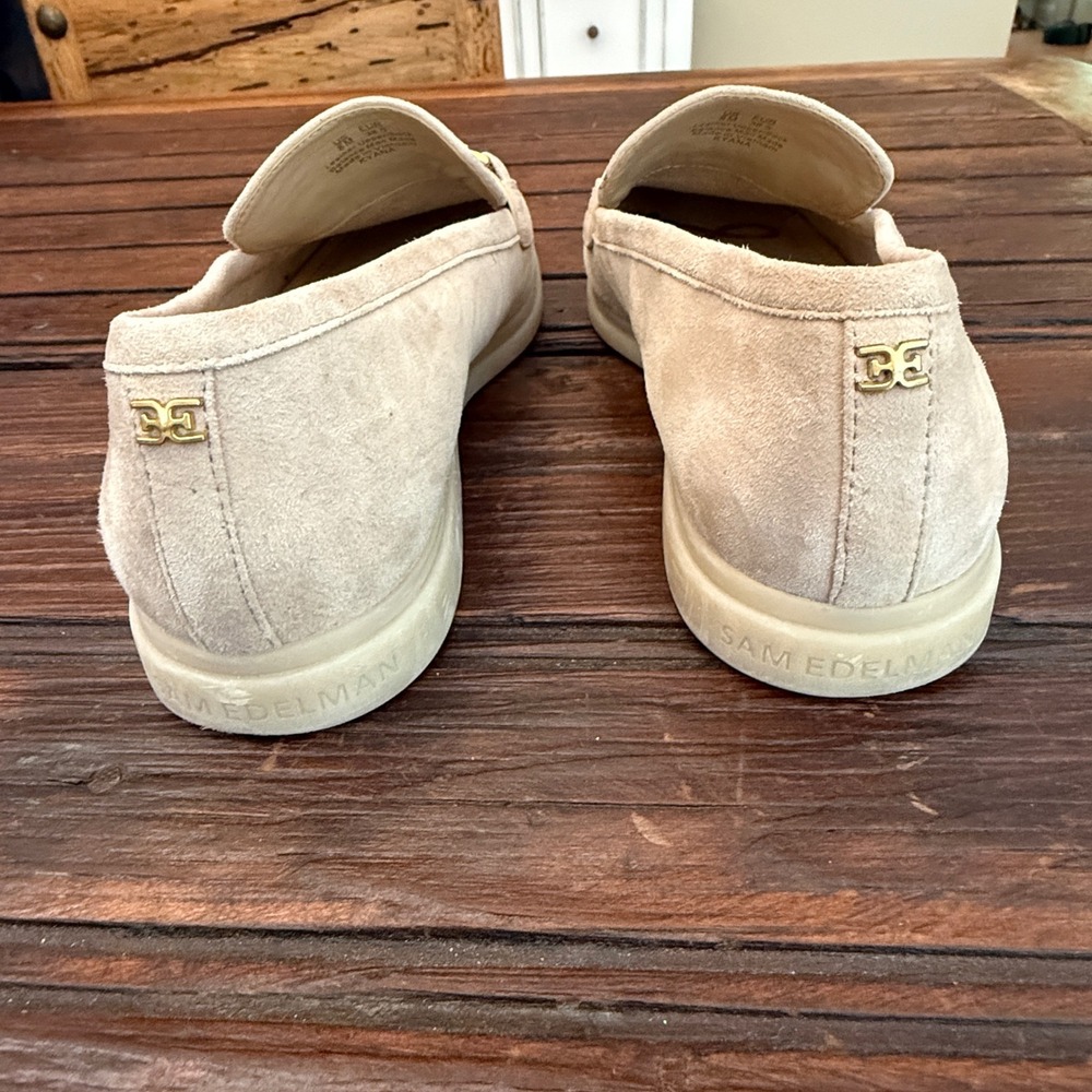 Sam Edelman Kyana Beige Suede Horsebit Loafers Womens 8M Platform Slip On Shoes - Picture 3 of 10